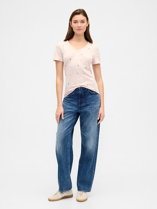 Print V-Neck T-Shirt